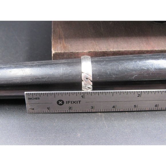 Size 8.75 Sterling Silver Linda Name Band Ring Vintage Statement Engagement - Picture 5 of 6